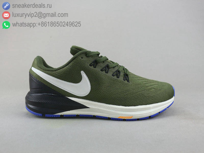 NIKE AIR ZOOM STRUCTURE 22 GREEN WHITE BLACK MEN RUNNING SHOES